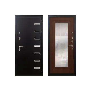 Металлическая дверь Лекс Витязь с зеркалом береза мореная ( панель №30)